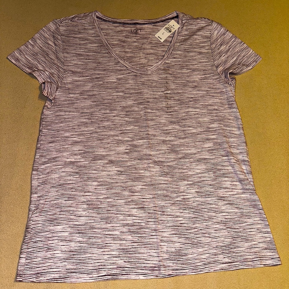 Women’s Loft V-neck t-shirt, size L, new with tags.